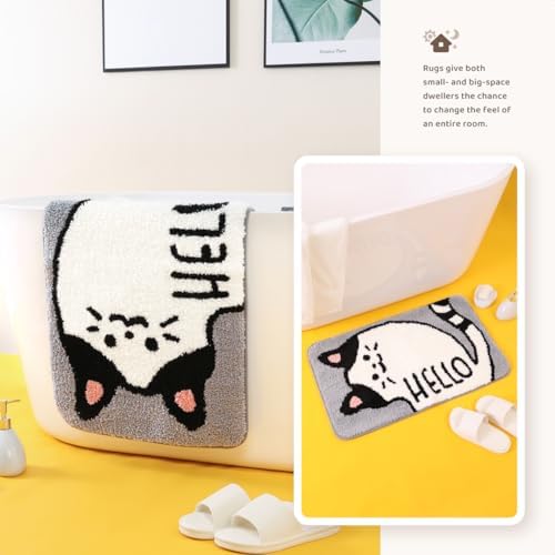 Molesun Cat Bath Mat 20x31, Soft Absorbent Microfiber Bath Rugs - Image 4