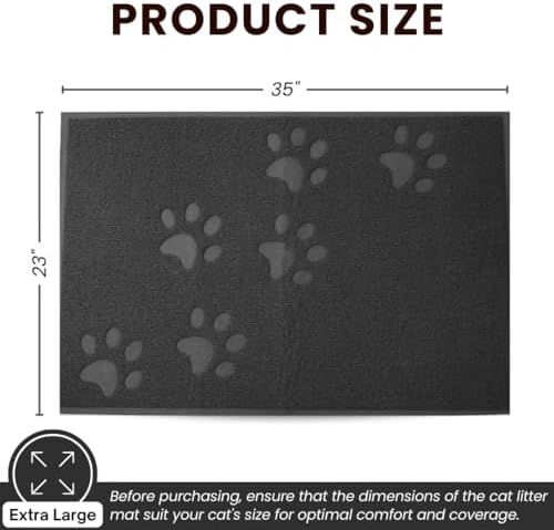 Andalus Extra Large Cat Litter Mat, Non-Slip & Easy to Clean Cat Litter Box Mat - Image 3