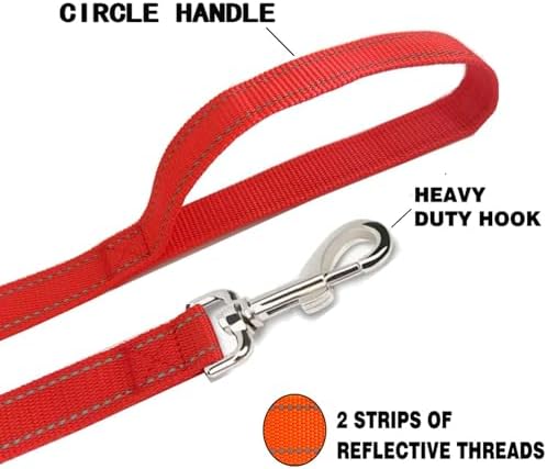 Reflective Dog Leash 4Ft /5 Foot /6 Feet Long, 1 Inch Wide, - Image 4