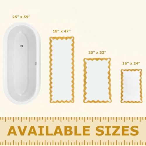 Cute Yellow Scalloped Bathroom Runner Rug, Fun Plush Luxury Microfiber Bath Rug - Image 2