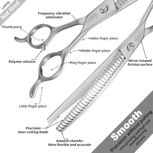 High-end Professional Dog Grooming Curved Thinning Scissors Teeth Blending - Image 3