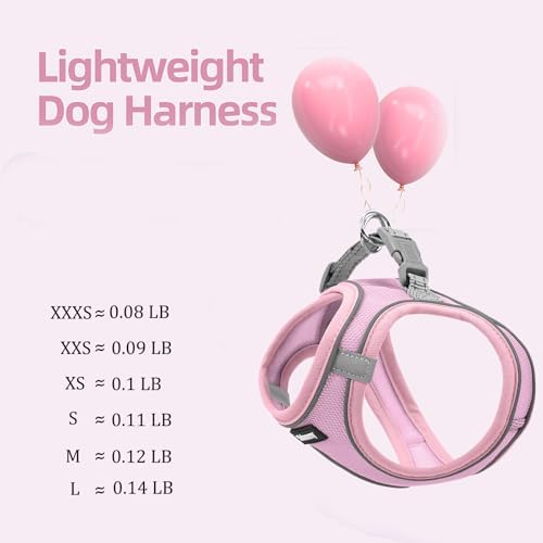Solmoony Sparkly XS Dog Harness and Leash Set, Step in Soft Light Puppy Vest - Image 4
