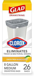 Glad Medium Trash Bags, 8 Gallon, Lemon Fresh Bleach Garbage Bags, Resists by GladTrashFoodStorage