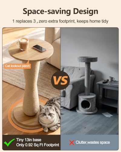 Odoland Cat Scratching Post for Indoor Cats, Large Sturdy Cat Scratcher - Image 3