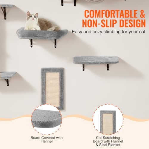 VEVOR Wall Mounted Cat Shelves, Cat Wall Shelves and Perches - Image 5
