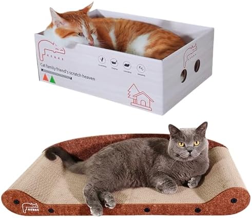 Cat Scratcher Medium Sofa Bed Scratcher & Scratcher Box Corrugated Cardboard by KEBKE