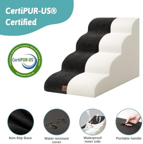 COZY KISS Dog Stairs for Small Dog 19.7" H, 4 Step Pet Ramp for Bed - Image 4