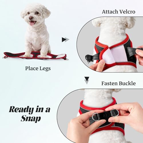No Pull Dog Puppy Harness and Leash Set Reflective Mesh Vest Small - Image 4