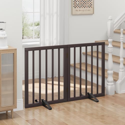Dog Gates for Doorways, Freestanding Foldable Dog Gate Indoor, Pet Gates for - Image 6