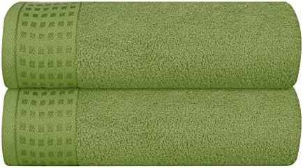 GLAMBURG 100% Cotton 2 Pack Oversized Bath Towel Set 28x55 Inches, Ultra Soft by GLAMBURG