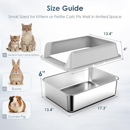 Suzzipaws Small Stainless Steel Litter Box - Image 4