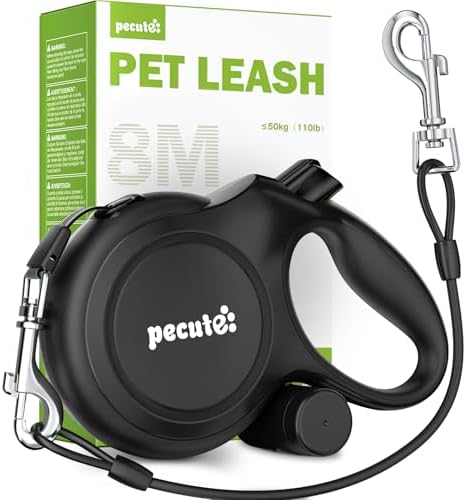 Pecute Dog Leash Retractable 26ft by pecute