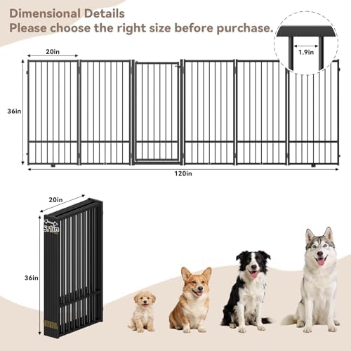 SNUOWU Full Metal Freestanding Dog Gate - Image 3