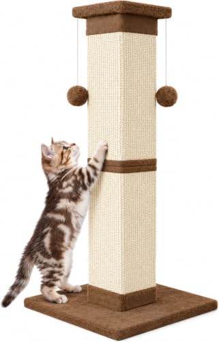 SOCATER Cat Scratching Post 33 Inch Nature Sisal Cat Scratch Post by SOCATER