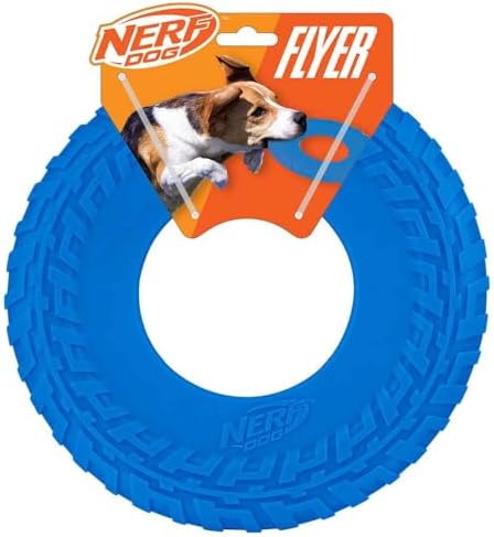 Nerf Dog Tire Flyer Outdoor Dog Toy, 10 Inch Flying Disc Dog Fetch Toy by GramercyProductsInc