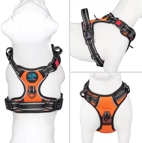 PHOEPET No Pull Dog Harness Medium Reflective Front Clip Vest - Image 2
