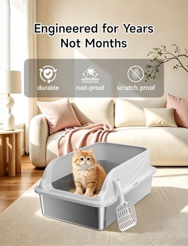2PACK Stainless Steel Litter Boxes - Image 6