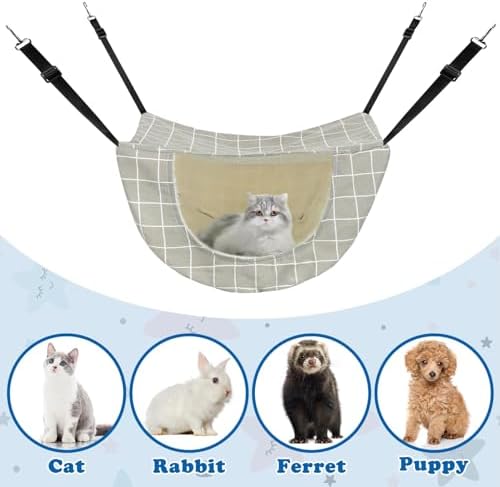 Jetec 2 Pieces Cat Cage Hammock Indoor Hanging Pet Bed Double Layer Hanging - Image 7