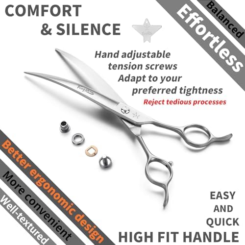 High-end Professional Dog Grooming Curved Scissors Pet Curved Shears 7.5 Inches - Image 4