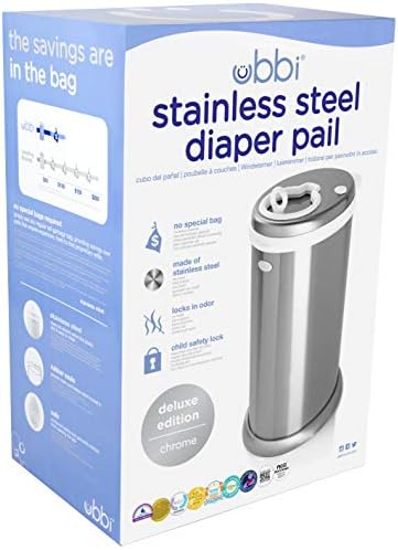 Ubbi Stainless Steel Diaper Pail, No Special Bags, Odor-Locking - Image 3