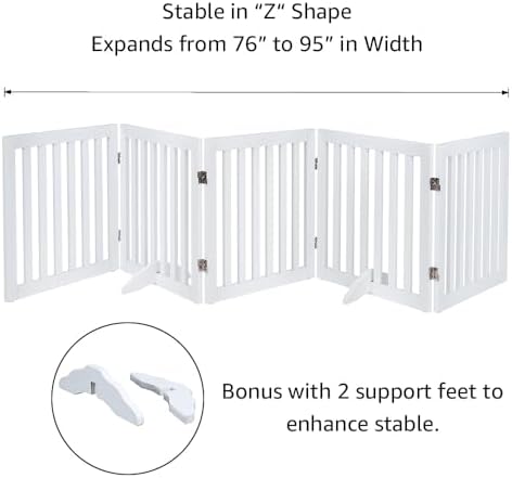 unipaws 24”H Free Standing Pet Gate - Image 4