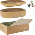 Comoney Cat Scratcher Bed 3 Pack, Oval Corrugated Cardboard Cat Scratch Pads by COMONEY