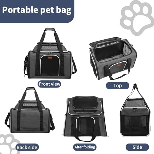 19" Large Pet Carrier for Cats & Small Dogs up to 25 lbs, Airline Approved - Image 3