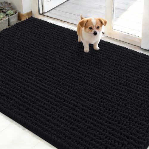 OLANLY Dog Door Mat for Muddy Paws 48x30, Ultra-Absorbent Chenille Mud Mat by OLANLY