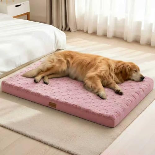 Patas Lague Orthopedic Large Dog Bed Washable Pet Crate Mat 36''X24'' Pink by PatasLague