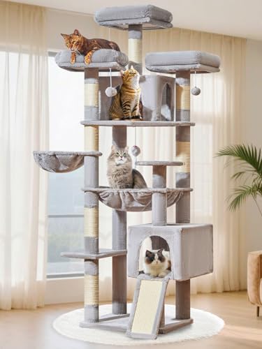 Taoqimiao Tall Cat Tree, 76In XL Cat Tower by Taoqimiao