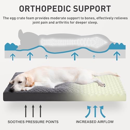 KSIIA Washable Dog Bed for Crate Waterproof for Large Dogs, 47x29 Inch - Image 3