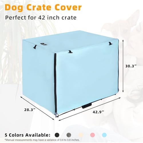 X-ZONE PET Dog Crate Cover Waterproof Kennel Cover, 42 in Blue - Image 2