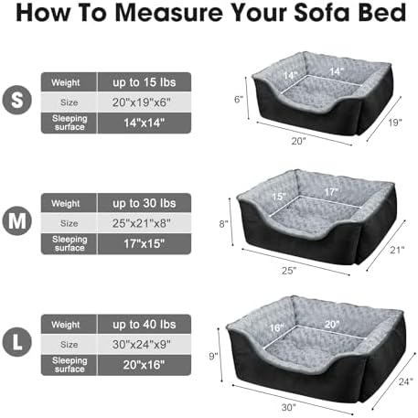 JOEJOY Rectangle Dog Bed for Large Medium Small Dogs - Image 4