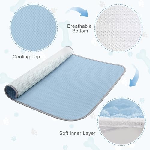 Buvlnee Summer Dog Cooling Mat Washable Ice Silk Self Cool Pad - Image 5