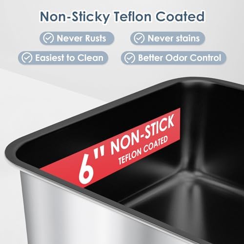 Suzzipaws XL Non-Sticky Coated Stainless Steel Cat Litter Box - Image 2