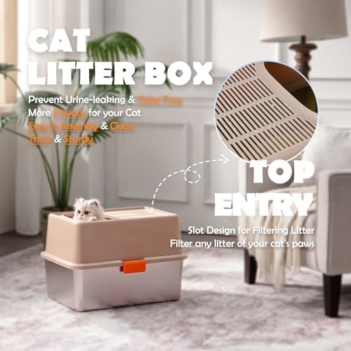 MEEXPAWS Stainless Steel Cat Litter Box Top Entry XL Large - Image 2