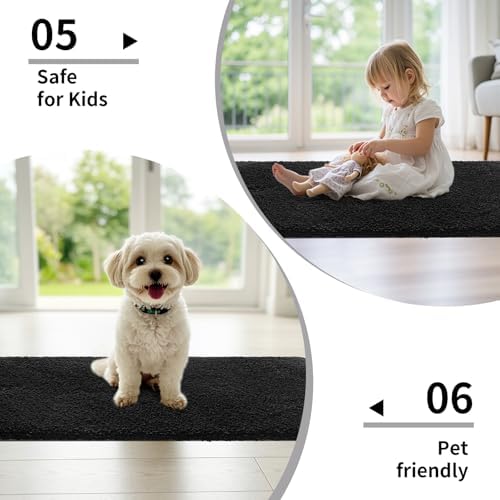 Disolla Black Bathroom Rugs 17x24, Non-Slip Plush Small Bath Mat - Image 6