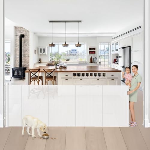 Reinforced 42" Extra Tall x 80" Wide Retractable Baby Gates by Bingguz