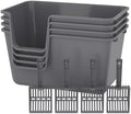 4-Pack Cat Litter Box with High Sides and Scoop, Plastic Open Top Cat Litter Box by Tstorage
