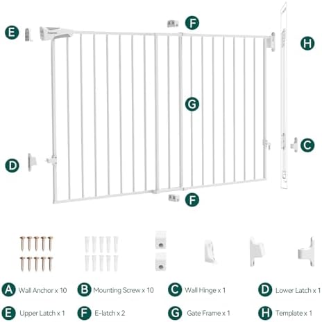 Babelio 31.5-55" No Bottom Bar Baby Gate Extra Wide, 2-in-1 Auto Close Dog Gate - Image 6