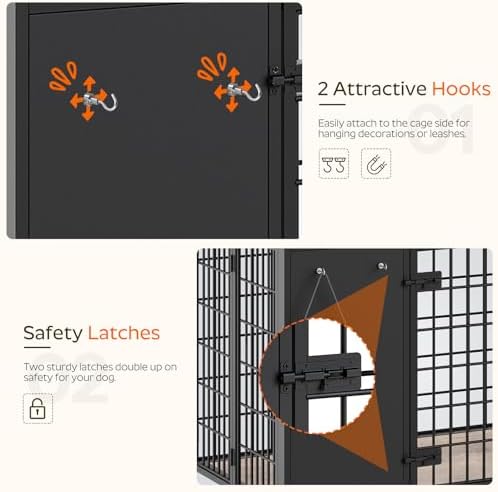 YATINEY Foldable Dog Crate Furniture, Dog Crate - Image 5