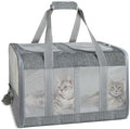 Soft-Sided Cat Carrier for 2 Cats, Breathable Mesh Design, Airline Approved by Handor