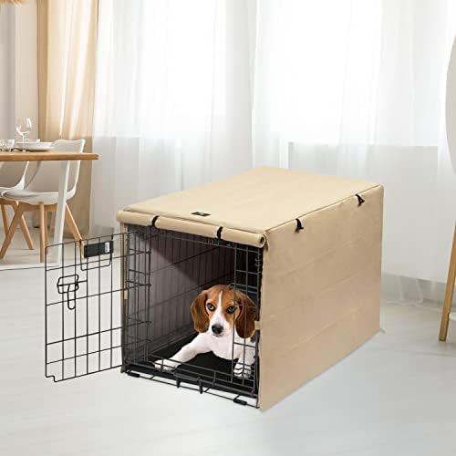 X-ZONE PET Dog Crate Cover Waterproof Kennel Cover, 36 in Beige - Image 5