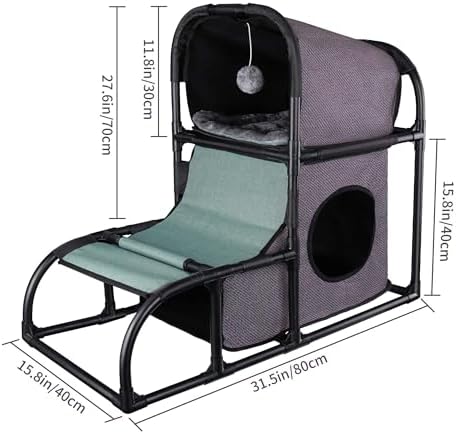 Goetland Modern Cat Condo Cat House Cat Tree Pet Furniture Large Cat Tower Bed - Image 3