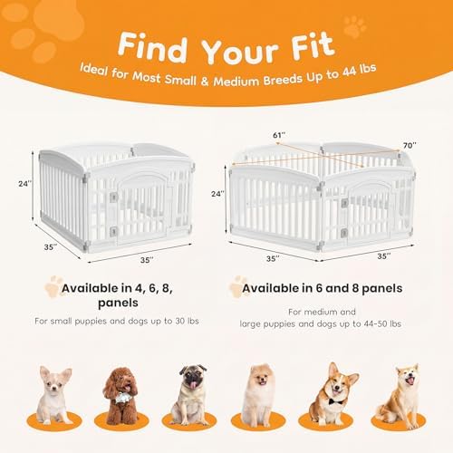 NEWBULIG Dog Playpen 24 Inch 4 Panels Plastic Pet Play Pen Fence - Image 4