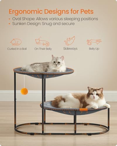 Feandrea 2-Tier Elevated Cat Bed, Breathable Hammock, Washable Mesh - Image 3