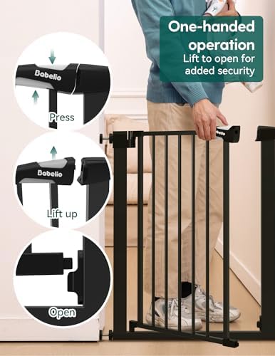 Bebelio 26–28.5" Narrow Baby Gate, No Driiling, PressGuard P7 - Image 4