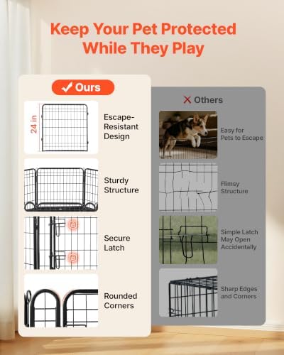 VEVOR Dog Playpen, 24 Inch 8-Panel Puppy Pen - Image 3