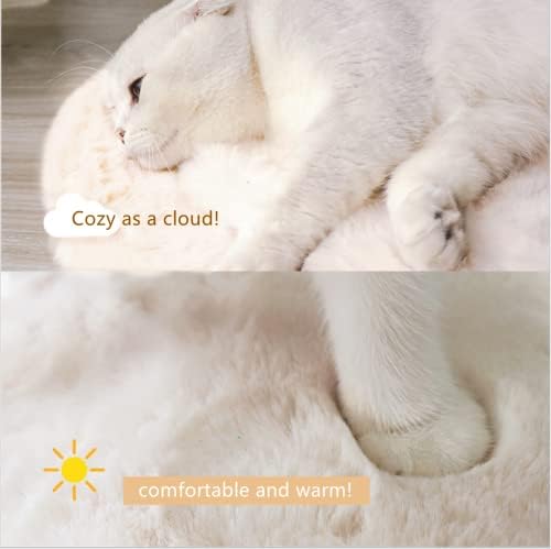 SHENGOCASE 2-Pack 14" x 19.7" Faux Rabbit Fur Cat Dog Bed Cushion Pad Mat - Image 2