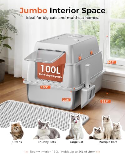 GTPLAYER XXL Stainless Steel Cat Litter Box - Image 2